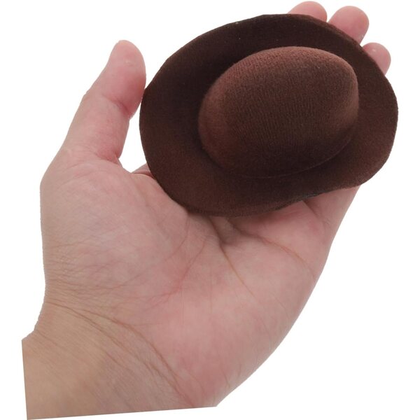 Set 6 Mini Cappelli Cowboy Marrone per Bambole, Accessori Decorativi e DIY
