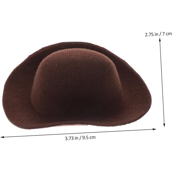 Set 6 Mini Cappelli Cowboy Marrone per Bambole, Accessori Decorativi e DIY
