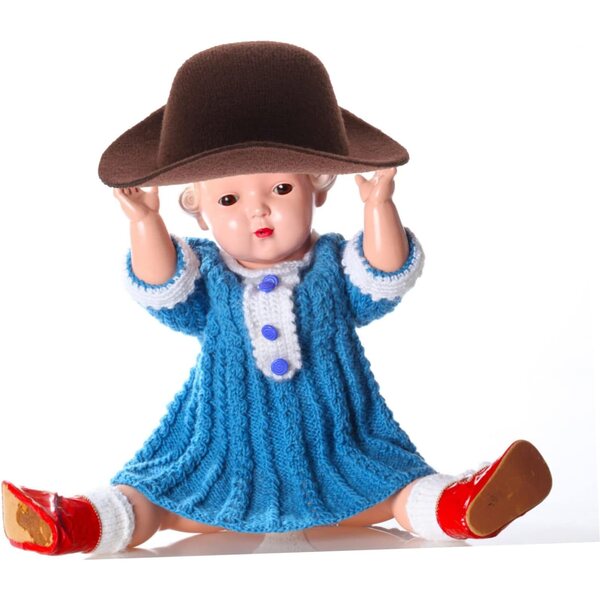 Set 6 Mini Cappelli Cowboy Marrone per Bambole, Accessori Decorativi e DIY