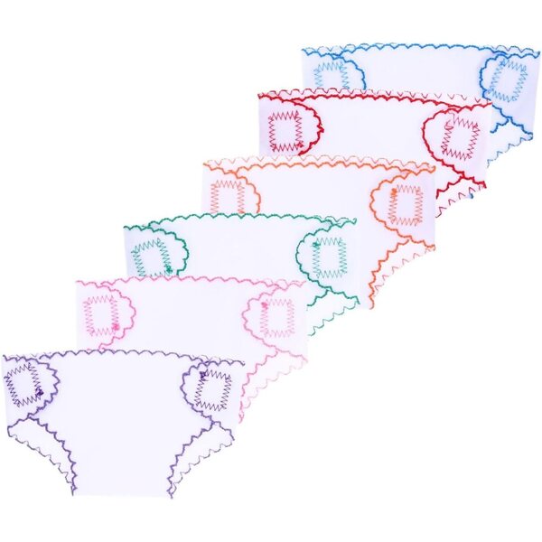 Set 6 Pannolini Riutilizzabili in Tessuto per Bambole Baby Doll - Accessori per Giochi Creativi
