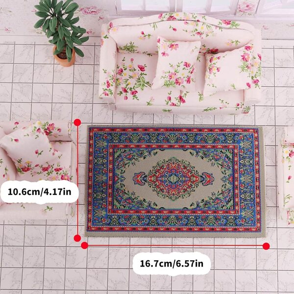 Tappeto Tradizionale Turco per Case di Bambole 1/12 Accessorio Artigianale Decorativo