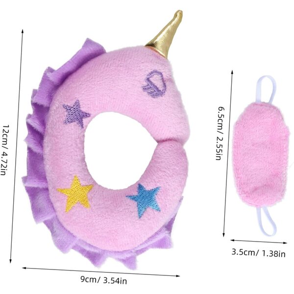 UPKOCH Mini-Puppenzubehör-Set: Augenmaske und dekoratives Nackenkissen