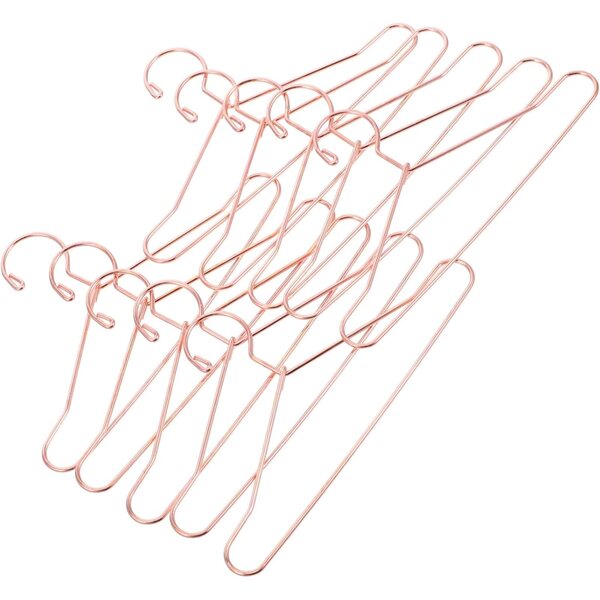 Set 10 Mini Cintre in Ferro Rosa Oro per Abiti Bambole e Vestiti Animali Domestici