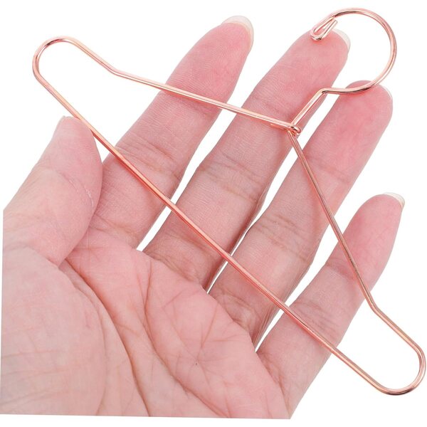 Set 10 Mini Cintre in Ferro Rosa Oro per Abiti Bambole e Vestiti Animali Domestici