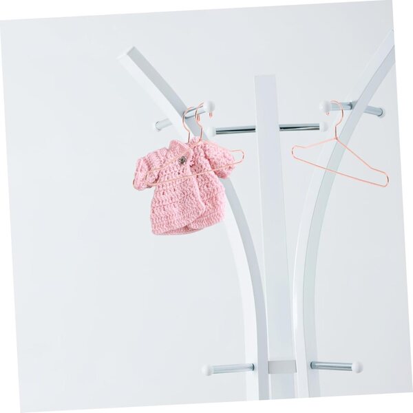 Set 10 Mini Cintre in Ferro Rosa Oro per Abiti Bambole e Vestiti Animali Domestici
