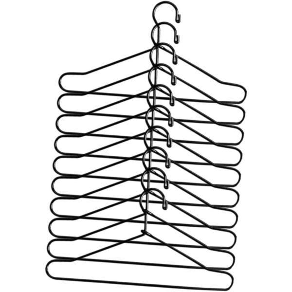 Set mit 10 Mini-Cintres aus schwarzem Metall für Puppenkleidung und Kleintiere 12x6 cm