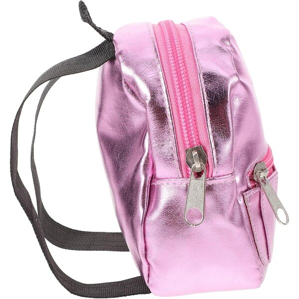Mini Zaino Rosa in Tessuto per Bambole 18 Pollici, Accessorio Decorativo e Funzionale