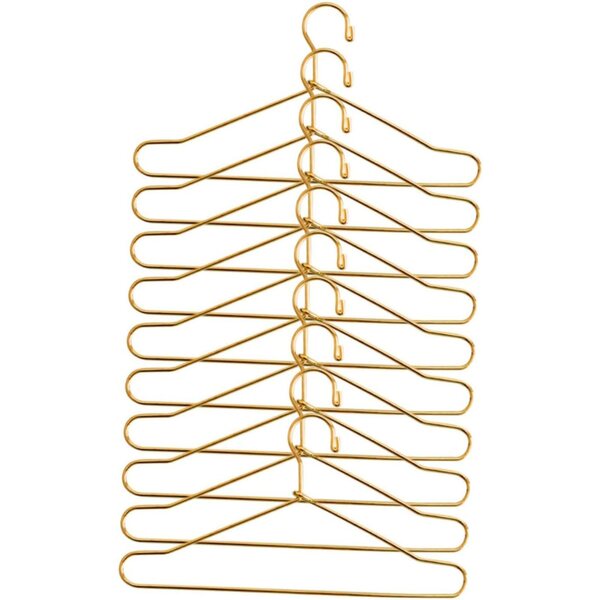 Set 10 Mini Cintres Dorati in Metallo per Vestiti di Bambole e Animali Domestici 12 cm