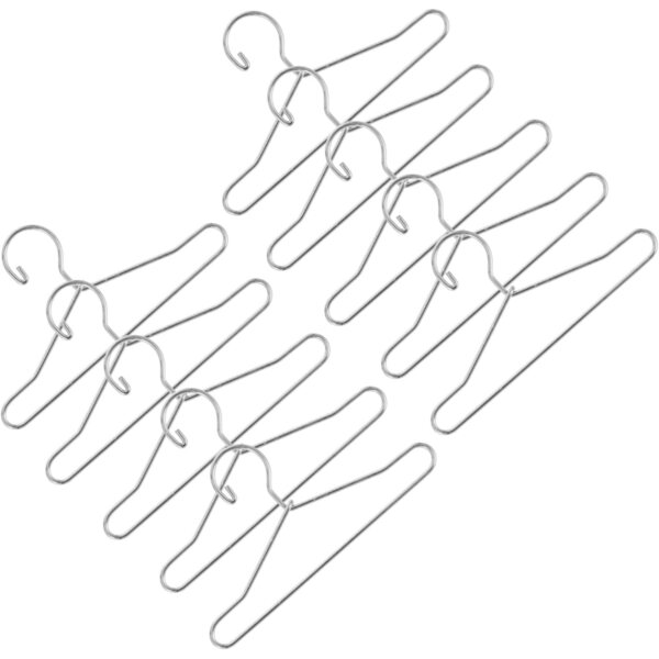 Set 20 Mini Cintres in Metallo Argento per Vestiti di Bambole 6,5 cm