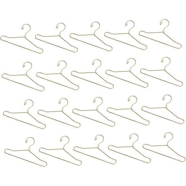 Set 20 Mini Cintretti Dorati per Vestiti di Bambole, Robustezza e Design Elegante