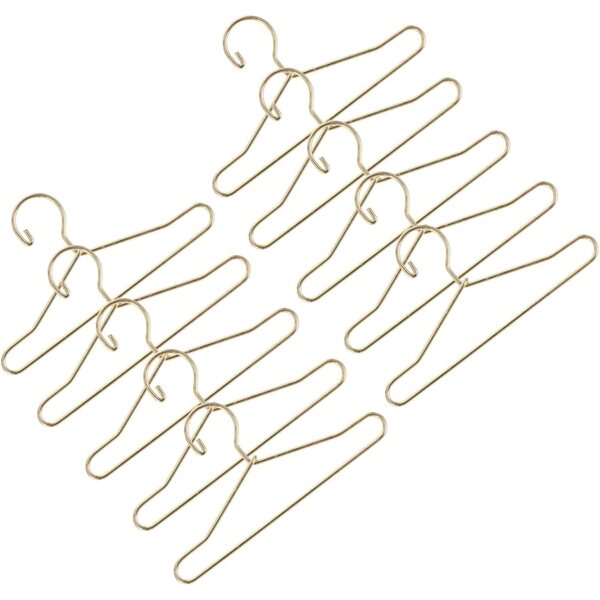 Set 20 Mini Cintretti Dorati per Vestiti di Bambole, Robustezza e Design Elegante