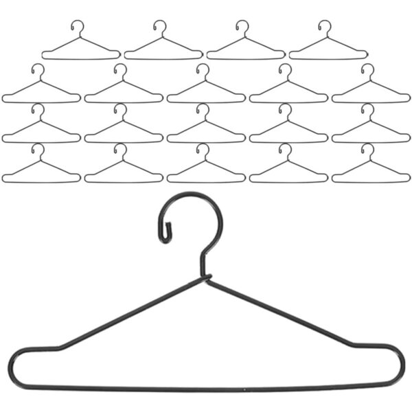 Set 20 Cintres in Metallo Miniature per Abiti di Bambole – Nero, Resistenti e Compatti
