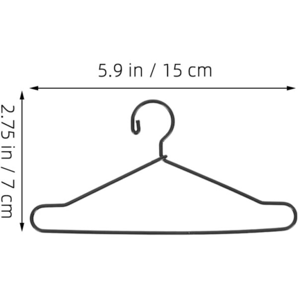 Set 20 Cintres in Metallo Miniature per Abiti di Bambole – Nero, Resistenti e Compatti