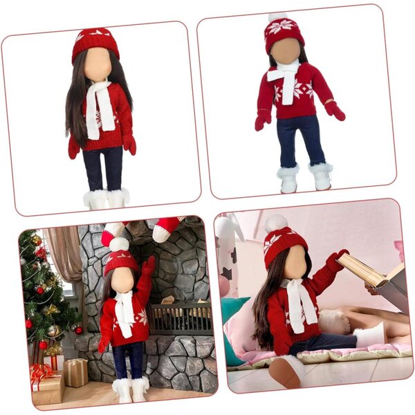 Set Abbigliamento Natalizio per Bambole: Maglione, Sciarpa, Cappello e Accessori Moda