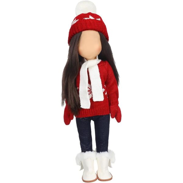 Set Abbigliamento Natalizio per Bambole: Maglione, Sciarpa, Cappello e Accessori Moda