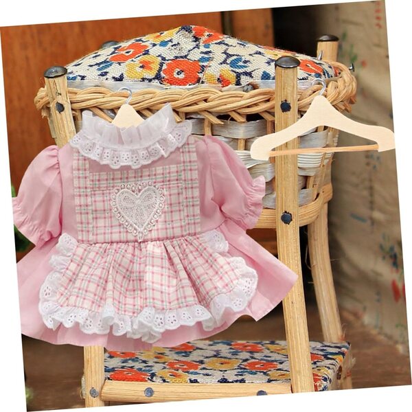 Set 18 Mini Cintres in Legno per Vestiti di Bambola, Organizzatore per Casa di Bambole