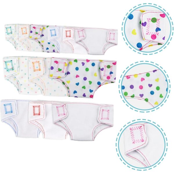 Set 12 Pannolini in Cotone per Bambole 16-18 Pollici - Accessori Gioco Bambini