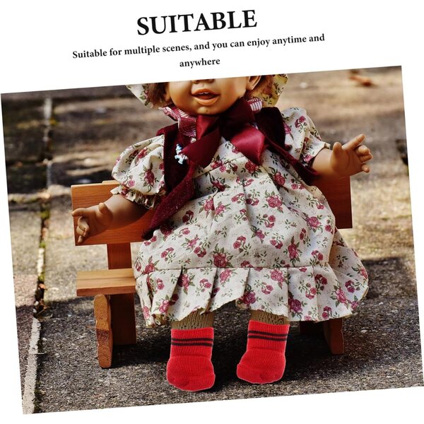 KOMBIUDA 5 Paar mehrfarbige Socken für Puppen und Actionfiguren, elegant und einfach zu tragen