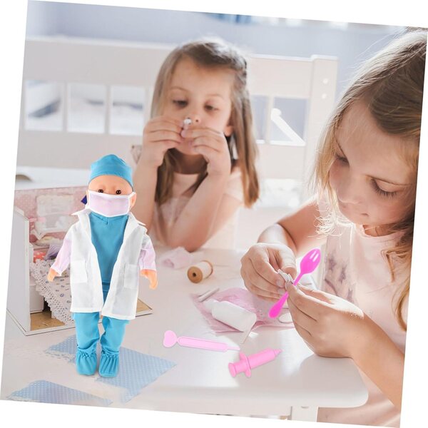 KOMBIUDA Arztkostüm für 18-Zoll-Puppe mit miniaturisierten Werkzeugen für Rollenspiele