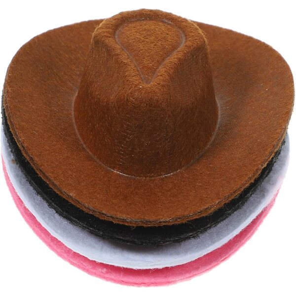 Set 4 Mini Chapeaux Western Colorati per bamboles - Accessori Decorativi e Cosplay