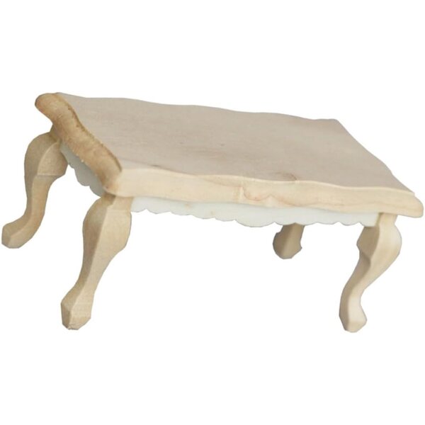 Tavolino da Tè in Legno Beige per Casa delle Bambole, Miniatura Elegante e Sicura
