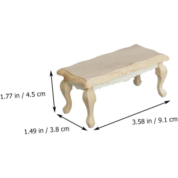 Tavolino da Tè in Legno Beige per Casa delle Bambole, Miniatura Elegante e Sicura