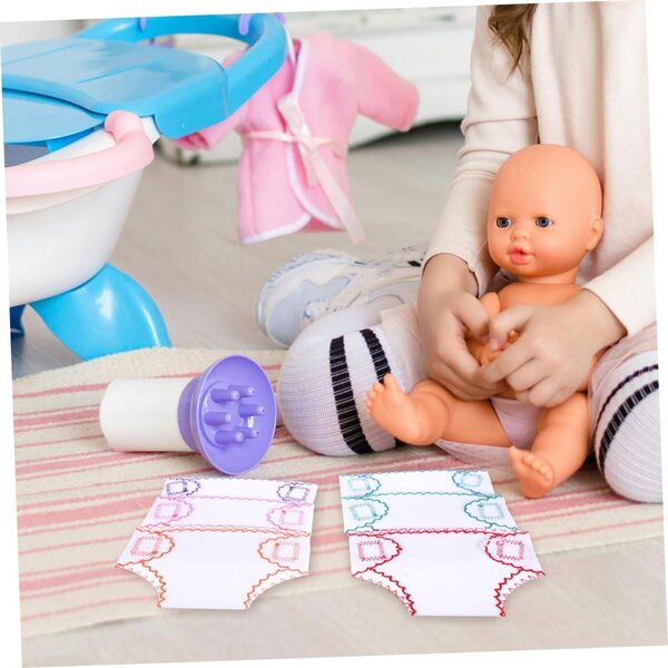 Set 6 pannolini in tessuto riutilizzabili per bambole - accessori fai da te