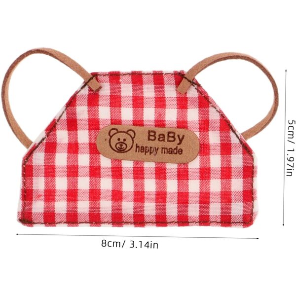 Set mit 6 Vintage-Tabletts in Denim und Karos für Puppen, Miniatur-Accessoires