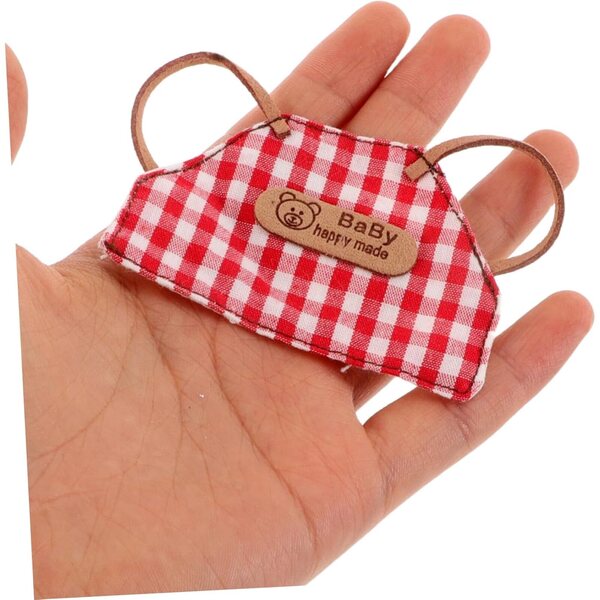 Set mit 6 Vintage-Tabletts in Denim und Karos für Puppen, Miniatur-Accessoires