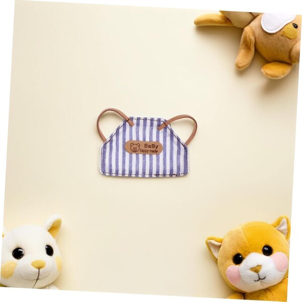 Set mit 6 Vintage-Tabletts in Denim und Karos für Puppen, Miniatur-Accessoires