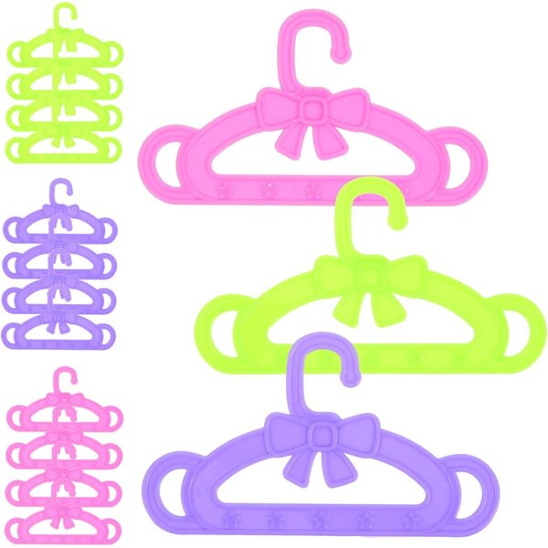 Set 15 Cintre Miniatura per Vestiti Bambole in Plastica Colorata 18 Pollici