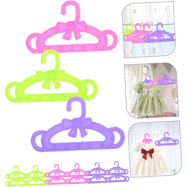Set 15 Cintre Miniatura per Vestiti Bambole in Plastica Colorata 18 Pollici