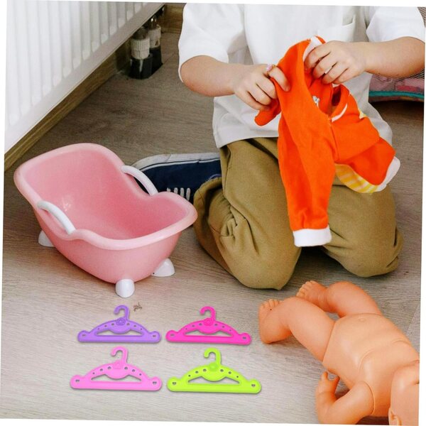 16 mini cintres colorati in plastica per abiti di bambole, resistenti e pratici
