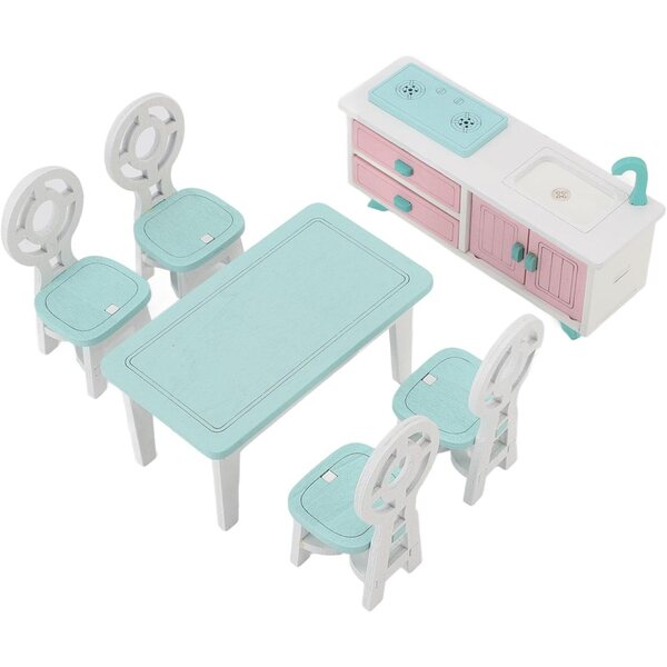 Set Mobili in Legno per Casa delle Bambole - Giocattolo Educativo e Durevole