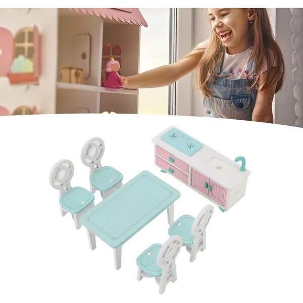 Set Mobili in Legno per Casa delle Bambole - Giocattolo Educativo e Durevole
