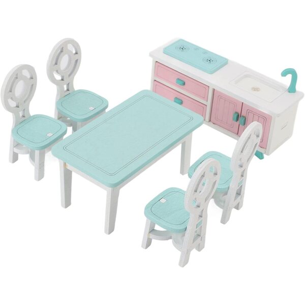 Set Mobili in Legno per Casa delle Bambole - Giocattolo Educativo e Durevole
