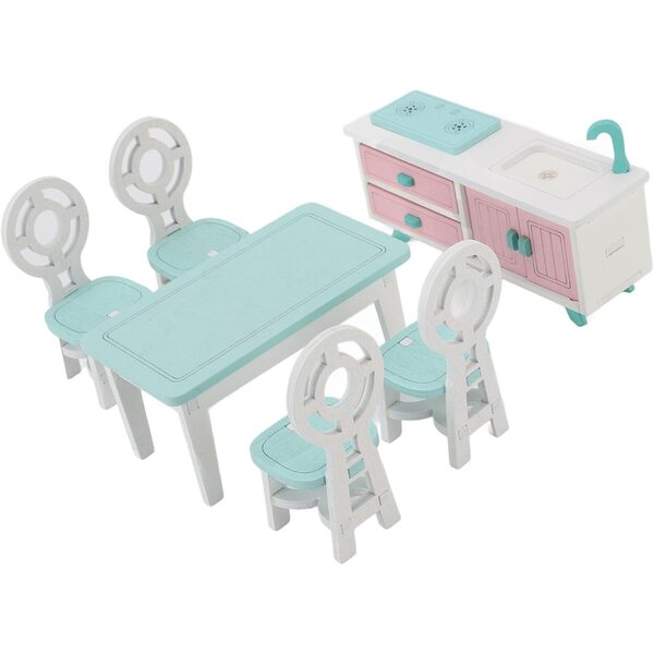 Set Mobili in Legno per Casa delle Bambole - Giocattolo Educativo e Durevole