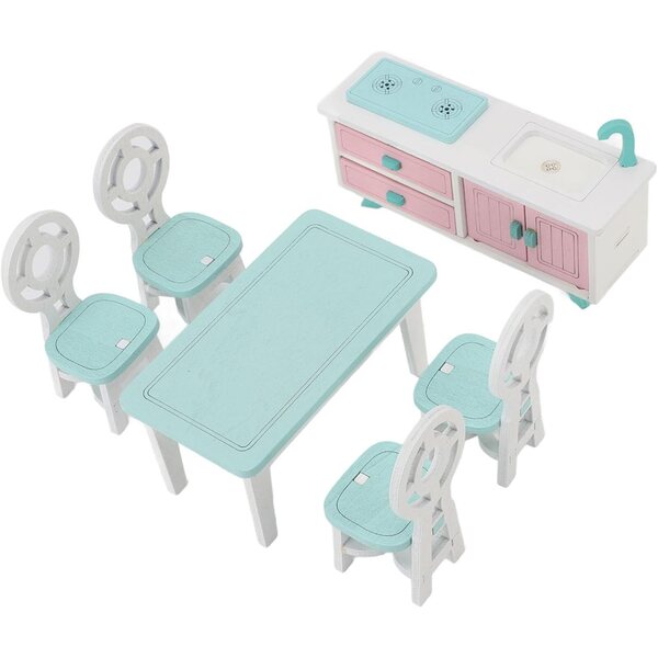 Set Mobili in Legno per Casa delle Bambole - Giocattolo Educativo e Durevole