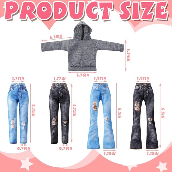Bencailor Set 8 Abiti Invernali per Bambola 29,8 cm in Cotone e Jeans