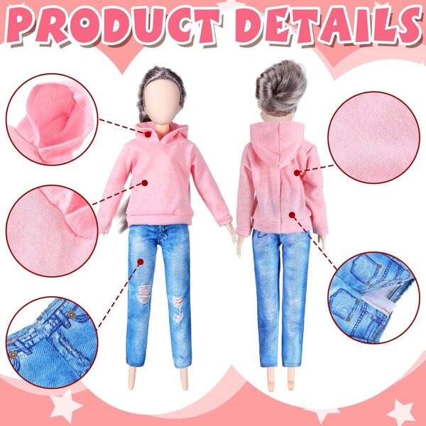 Bencailor Set 8 Abiti Invernali per Bambola 29,8 cm in Cotone e Jeans