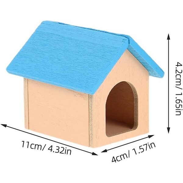 Alasum Set mit 3 Mini-Holzhütten für Puppenhäuser, Zubehör für Miniatur-Haustiere