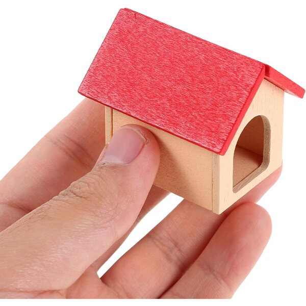 Alasum Set mit 3 Mini-Holzhütten für Puppenhäuser, Zubehör für Miniatur-Haustiere