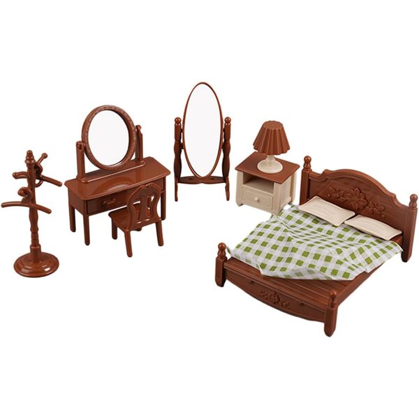 Puppenhaus-Schlafzimmermöbel-Set für Kinder von 4–6 Jahren, Landschaftsdekoration