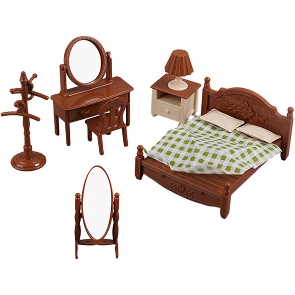 Puppenhaus-Schlafzimmermöbel-Set für Kinder von 4–6 Jahren, Landschaftsdekoration