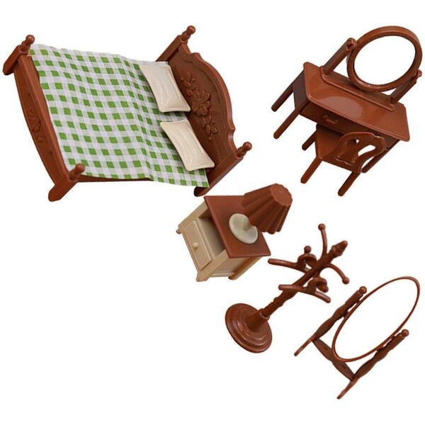 Puppenhaus-Schlafzimmermöbel-Set für Kinder von 4–6 Jahren, Landschaftsdekoration