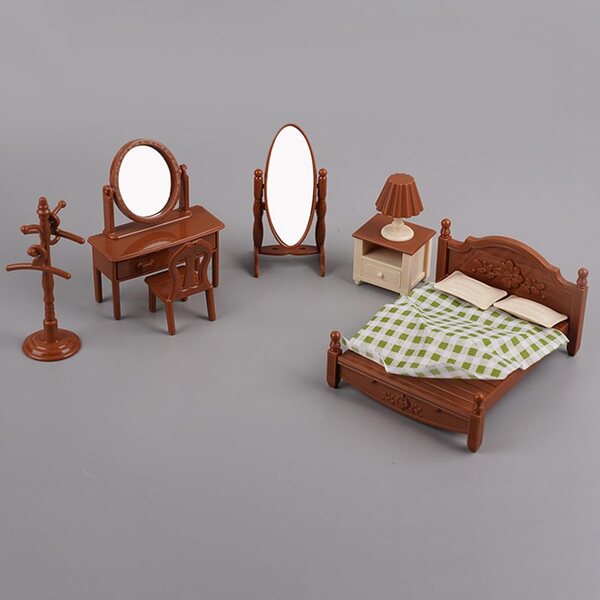 Puppenhaus-Schlafzimmermöbel-Set für Kinder von 4–6 Jahren, Landschaftsdekoration