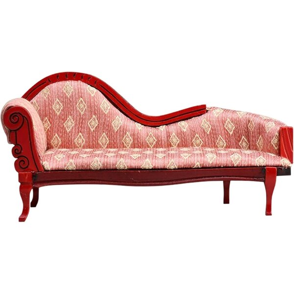 1:12 Rotes Holzsofa für Puppenhaus – Monetais Wohnzimmer Miniaturmöbel