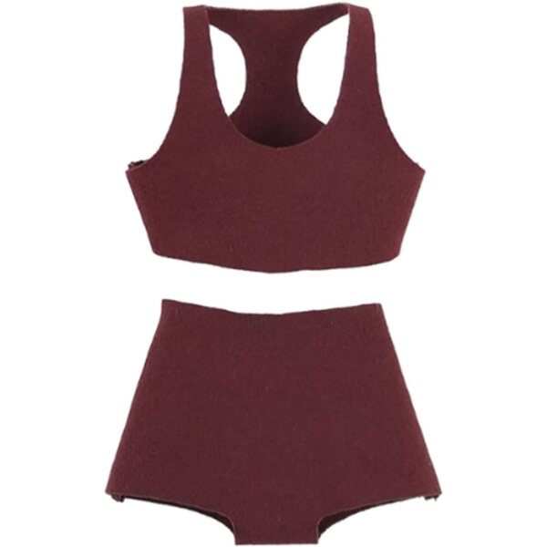 1/6 Damenbekleidungsset: Rote ärmellose Weste und Shorts für Modepuppen