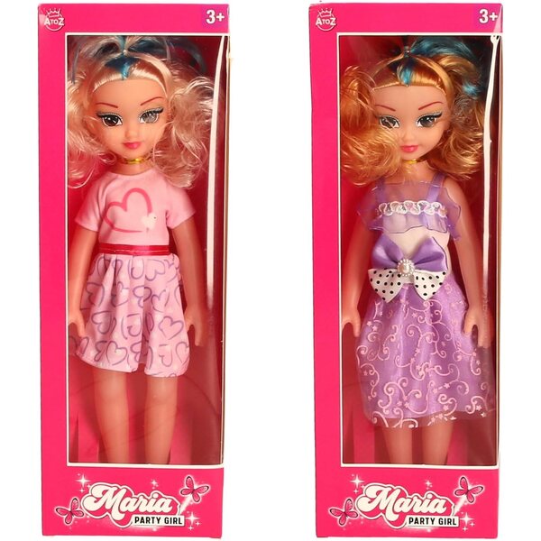 Maria Party Girl Puppe Atoz mit 2 trendigen Outfits für 3-Jährige