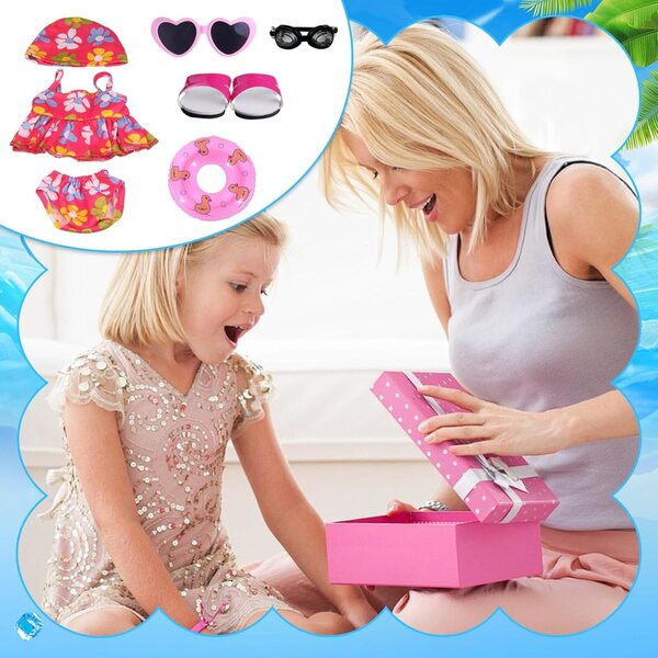 7-teiliges Sommerkleidungsset für 43 cm große Puppen mit Strandaccessoires